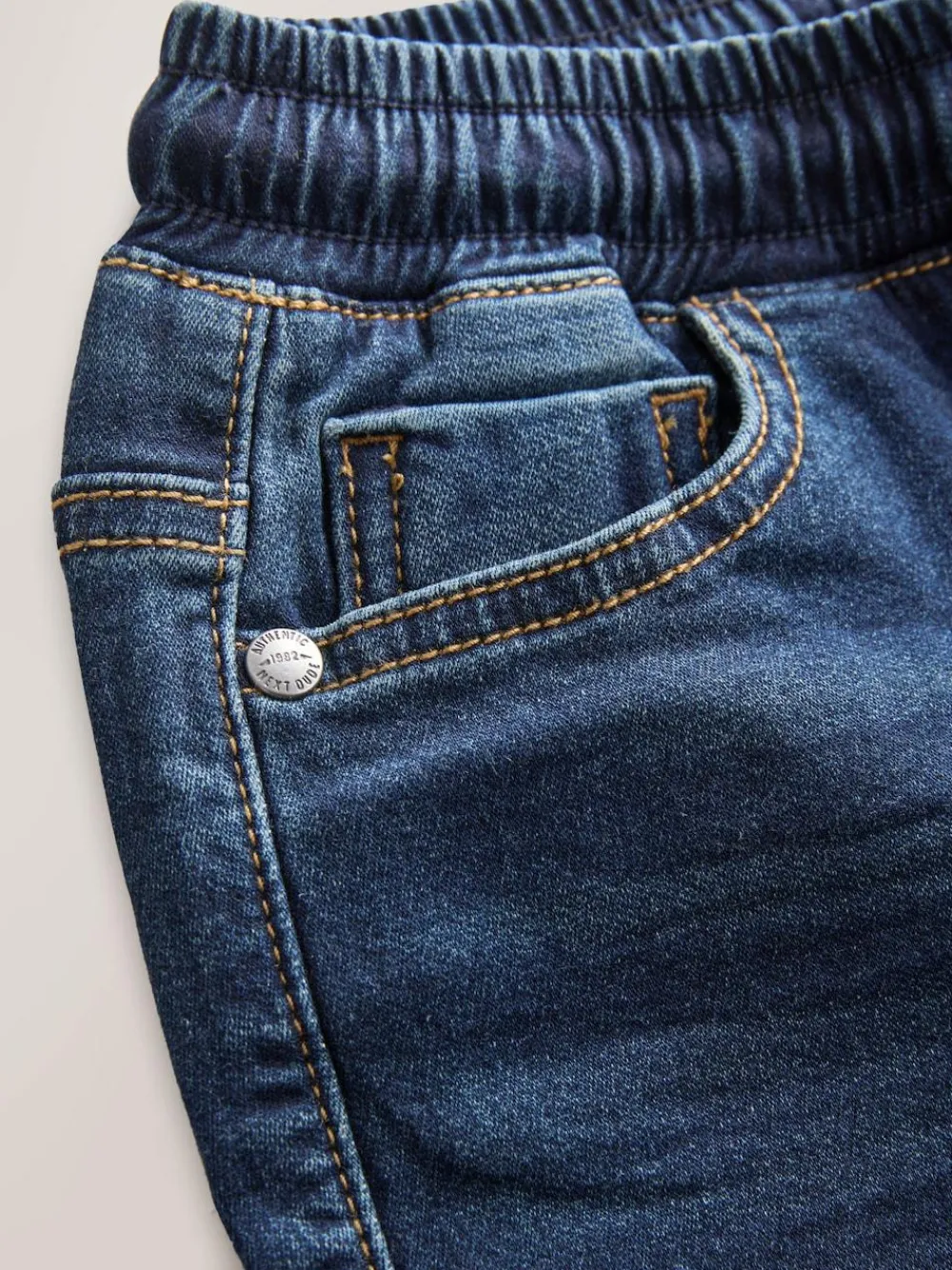 New Next Loose Fit Stretch Elasticated Waist Jeans (3-16yrs) Indigo Blue