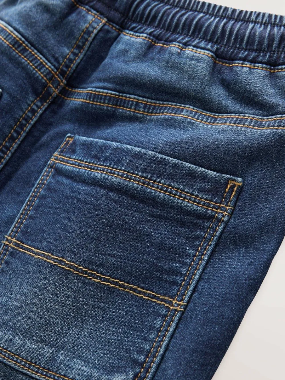 New Next Loose Fit Stretch Elasticated Waist Jeans (3-16yrs) Indigo Blue