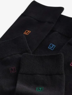 Next Inital Black Embroidered Lasting Fresh Socks 5 Pack^ Socks|Socks