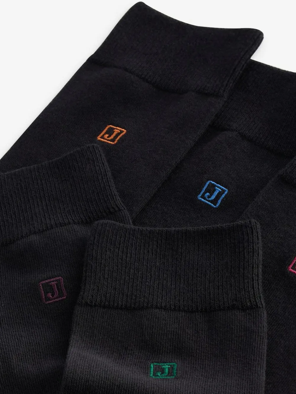 Next Inital Black Embroidered Lasting Fresh Socks 5 Pack^ Socks|Socks