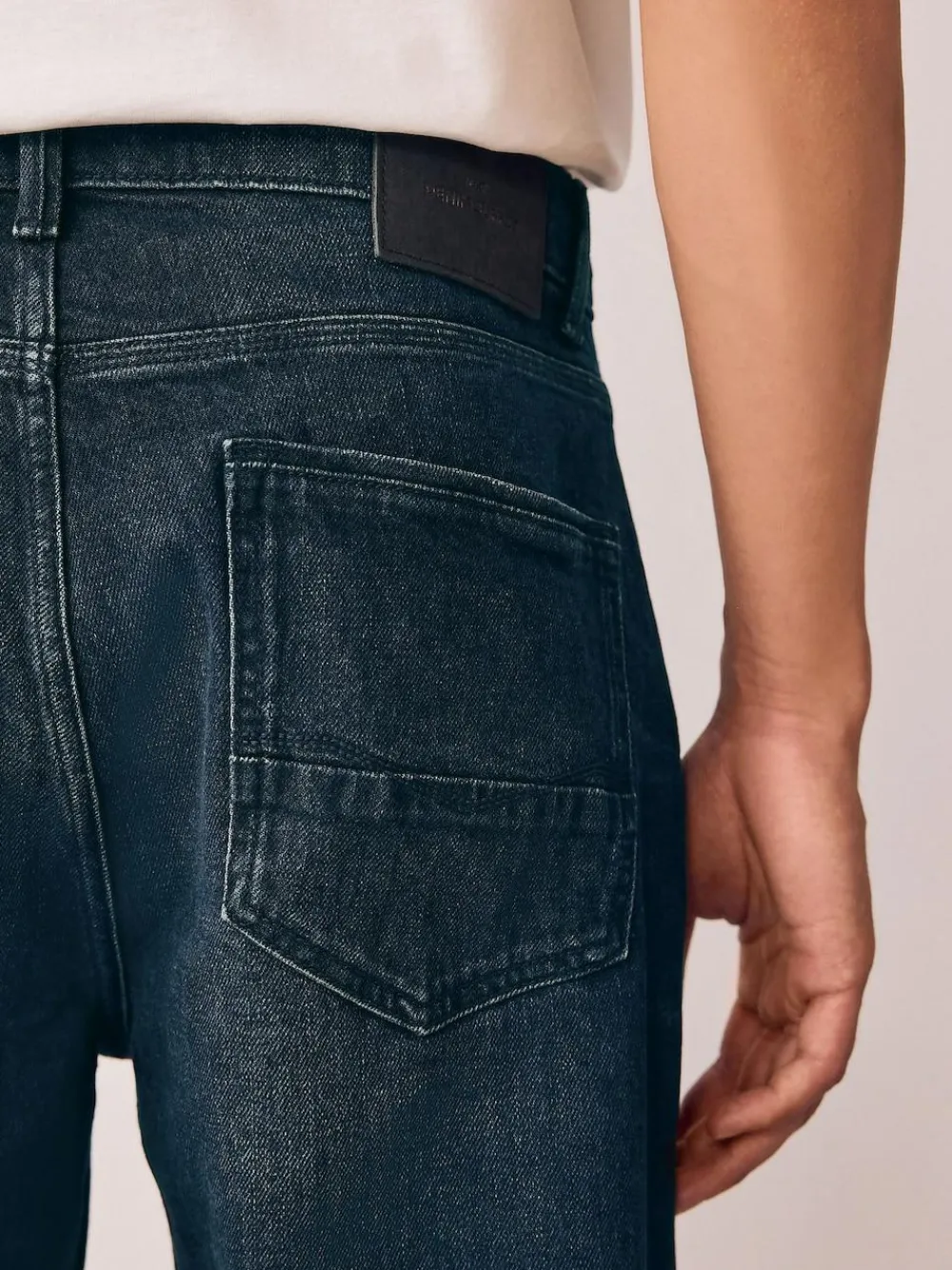 Next Regular Tapered Fit Authentic Stretch Denim Jeans Ink