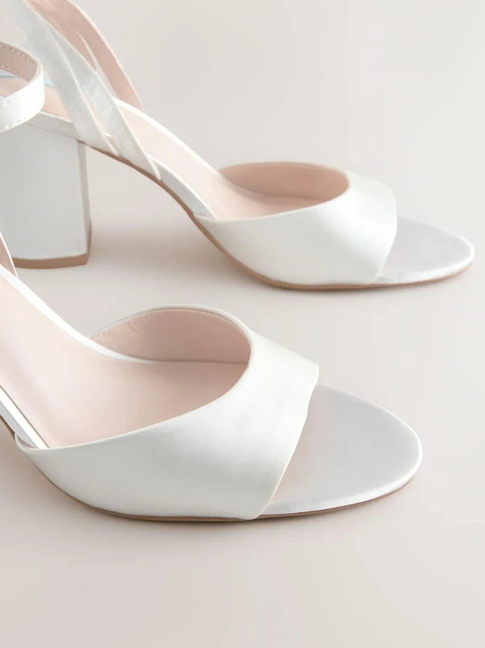 Online Next Forever Comfort® Wedding Round Toe Block Heel Bridal Sandals Ivory