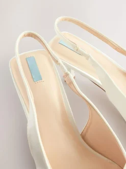 Next Forever Comfort® Wedding Satin Bow Pointed Toe Slingback Heels^Women Heels|Occasionwear