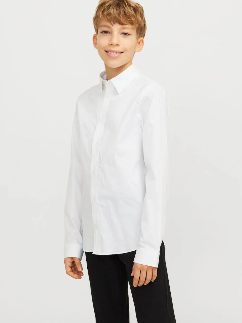 JACK & JONES JUNIOR Stretch Long Sleeve White Shirt^BOY Shirts
