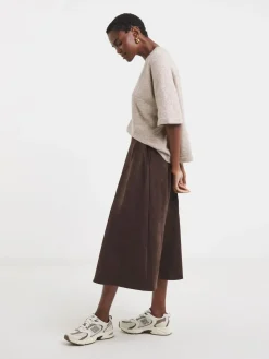 Sale JD Williams Brown Suede Midi Circle Skirt