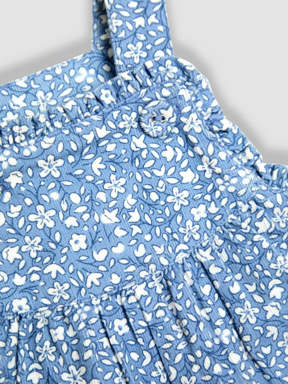 New Jojo Maman Bébé Ditsy Blue Classic Cord Dungarees