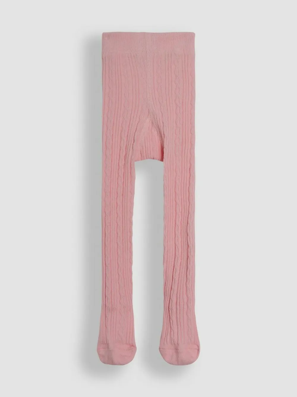 Jojo Maman Bébé Cable Ribbed Tights Dusky Pink