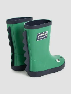 Sale Jojo Maman Bébé Green Dino Printed Lined Wellies