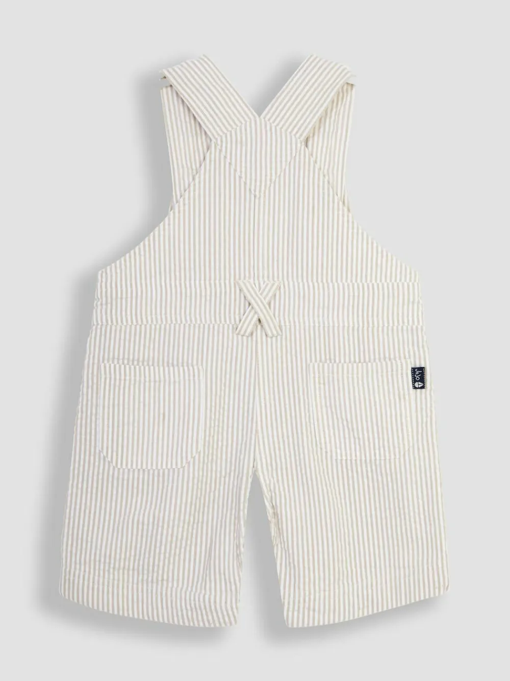 Clearance Jojo Maman Bébé Natural Stone Seersucker Stripe Dungarees