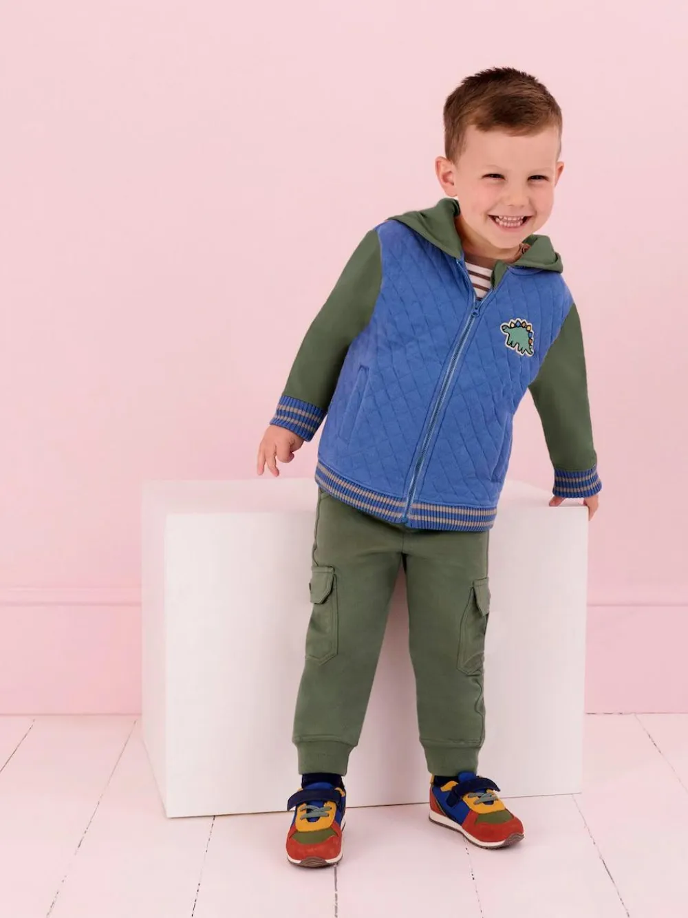 Discount Jojo Maman Bébé Navy Blue & Khaki Green 2-Pack Cargo Joggers Navy Blue & Khaki Green