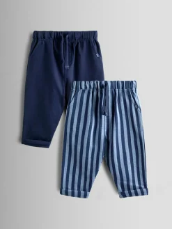 Jojo Maman Bébé 2-Pack Stripe & Plain Joggers^ Pants & Leggings|Jeans & Joggers