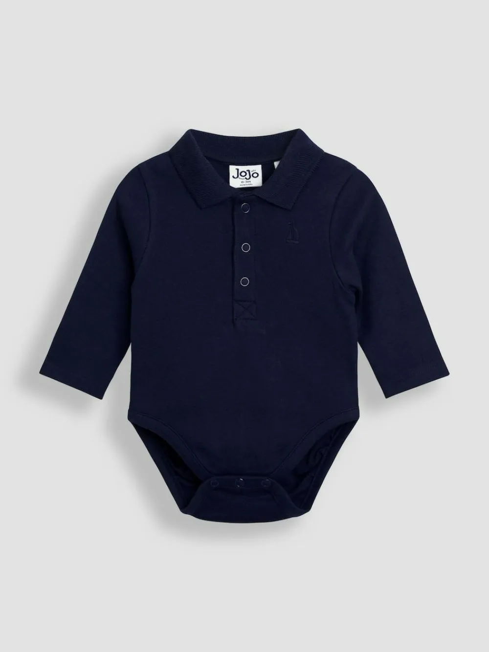 Hot Jojo Maman Bébé Navy Blue 2-Pack Plain Long Sleeve Polo Shirt Bodies