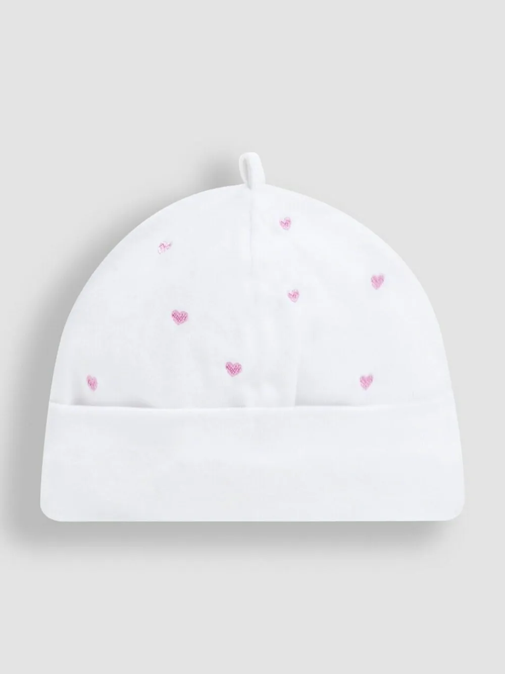 Sale Jojo Maman Bébé Embroidered Cotton Baby Hat Pink Heart