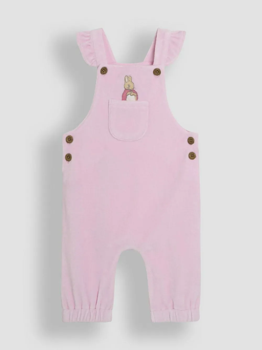 Jojo Maman Bébé Pink Peter Rabbit Appliqué Velour Dungarees and Body Set^ Jumpsuits & Playsuits