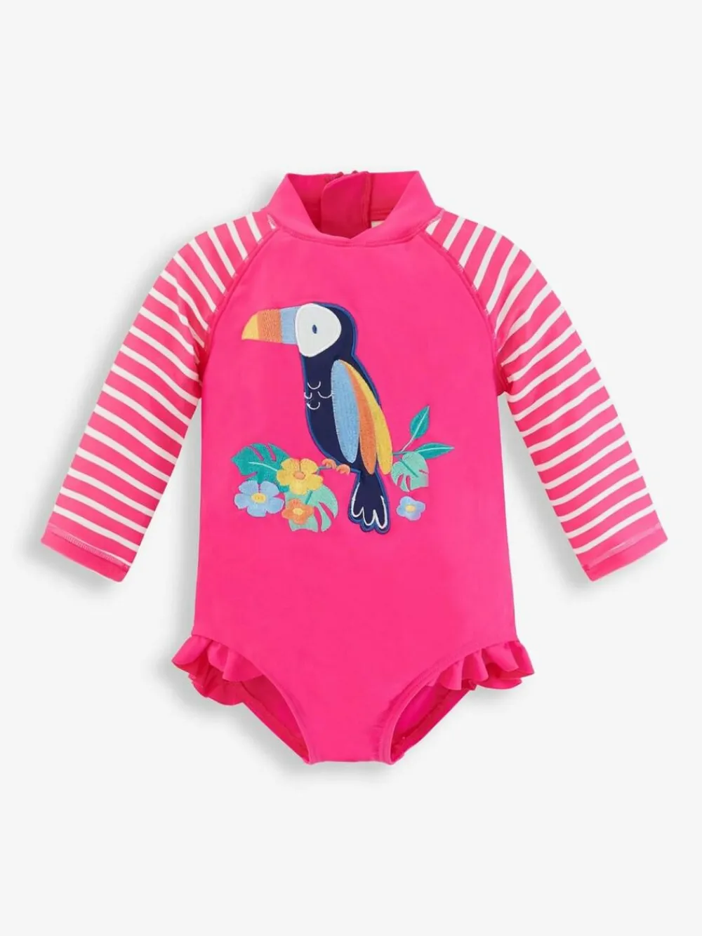 Best Jojo Maman Bébé Pink UPF 50 Long Sleeve Swimsuit