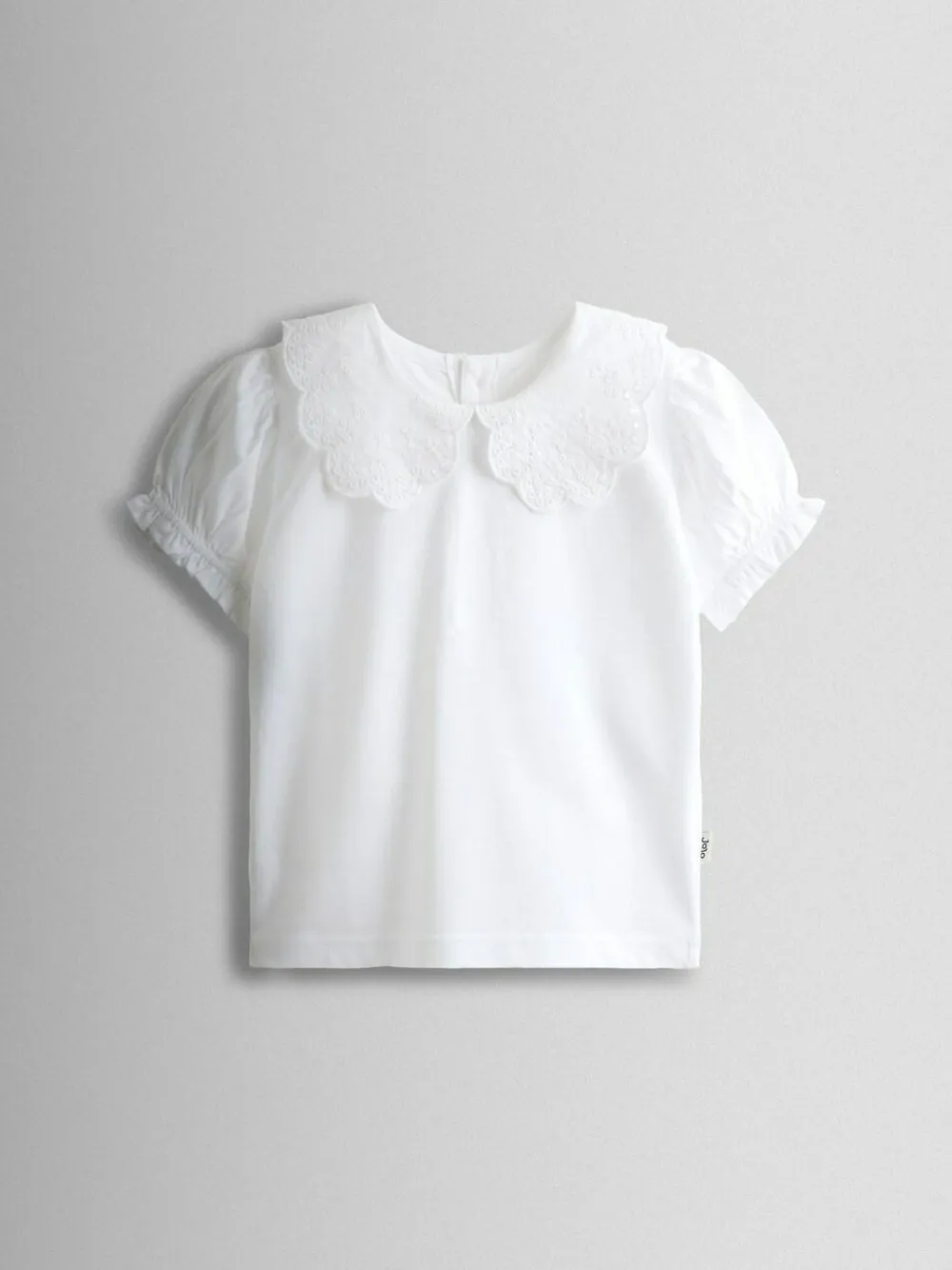 Jojo Maman Bébé Pure White Broderie Collar T-Shirt^ T-Shirts
