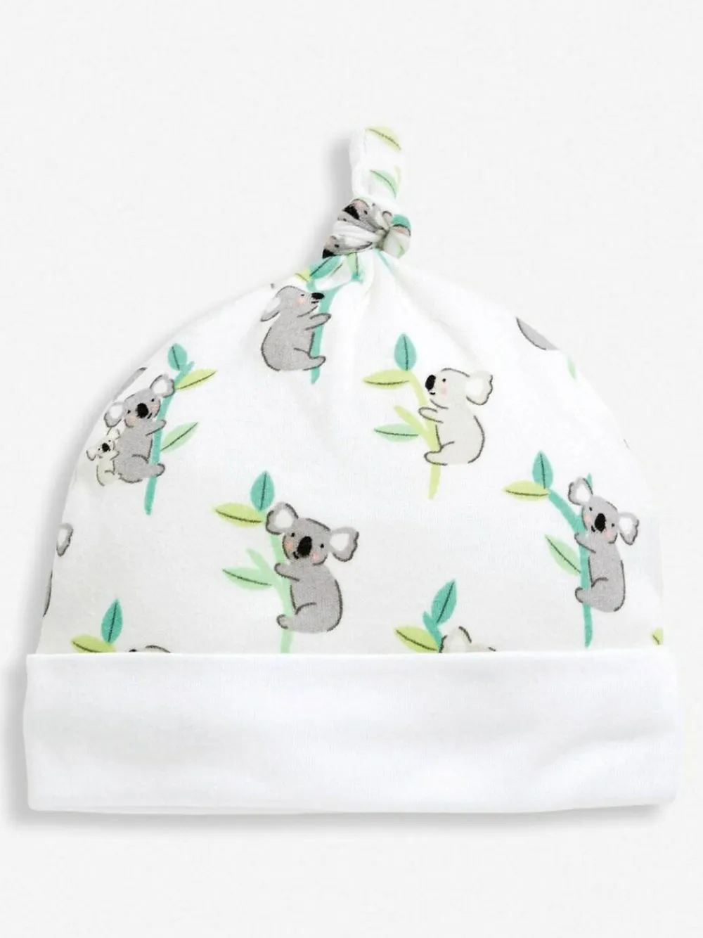 Outlet Jojo Maman Bébé White Koala Print Cotton Baby Hat