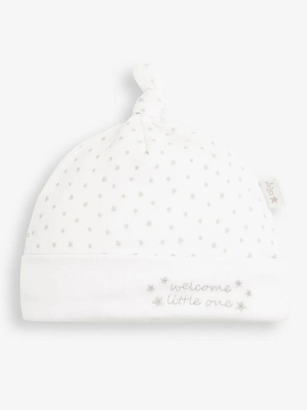Outlet Jojo Maman Bébé White Welcome Little One Baby Hat