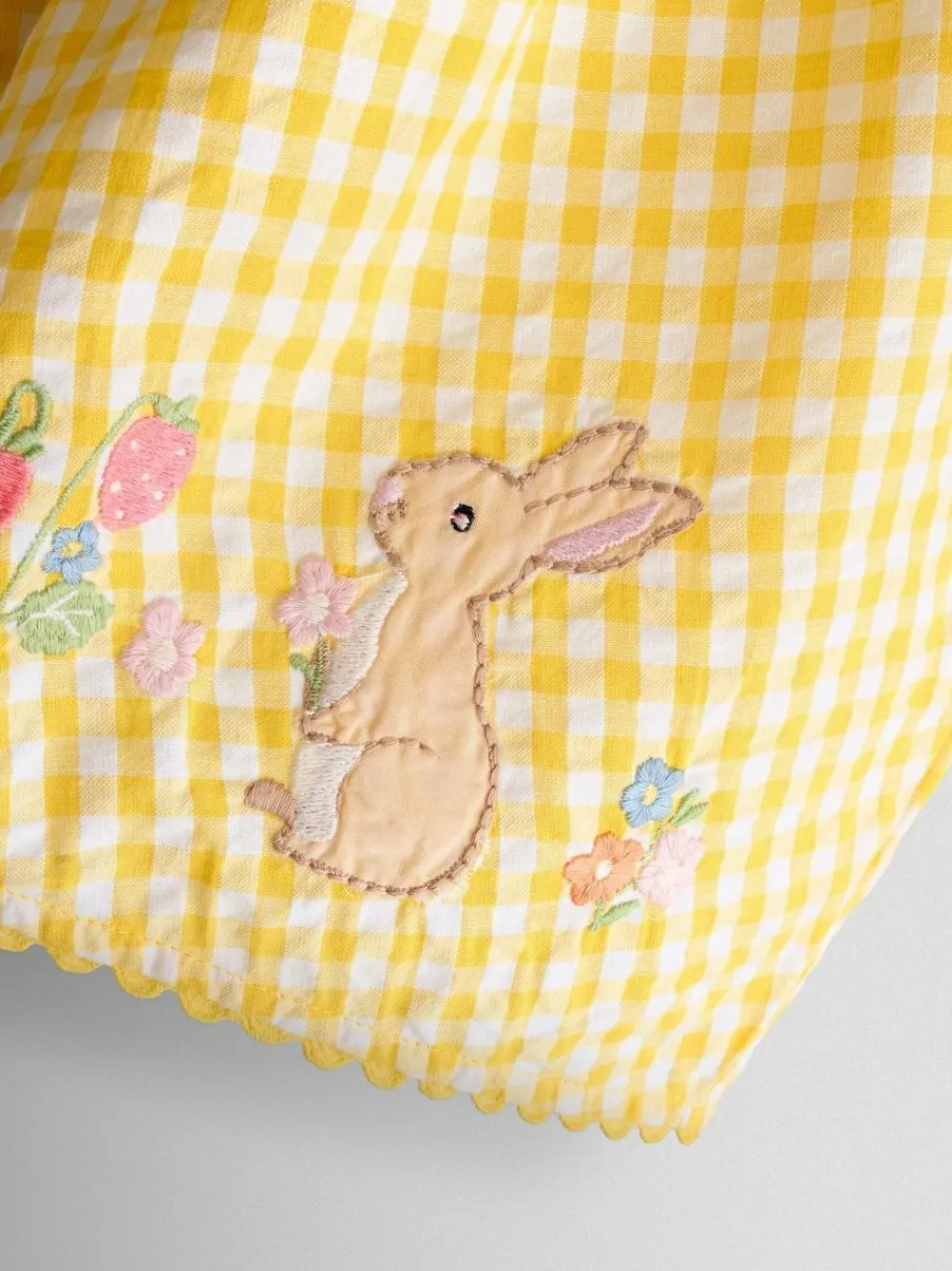 Discount Jojo Maman Bébé Appliqué Gingham Sleeveless Dress Yellow