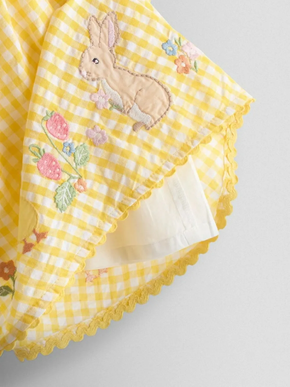 Discount Jojo Maman Bébé Appliqué Gingham Sleeveless Dress Yellow