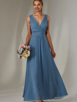 Jolie Moi Blue Cora Sleeveless Chiffon Maxi Dress^Women Maxi Dresses