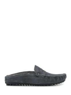 Hot Jones Bootmaker Zap Leather Mule Slippers Grey