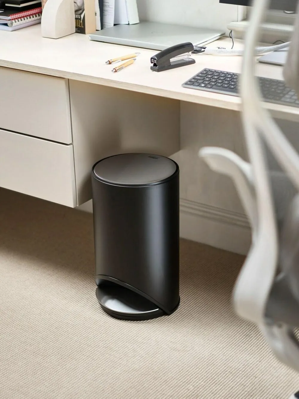 Best Joseph Joseph Black Arc 10-Litre Slimline Pedal Bin With Liner Pocket