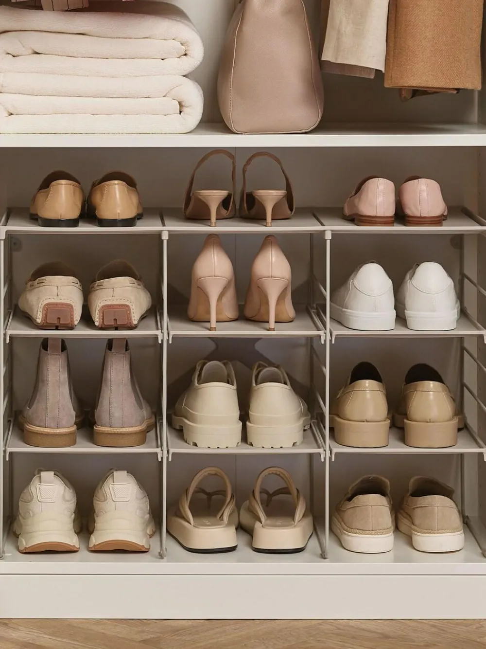 Clearance Joseph Joseph Ecru Level Plus Adjustable Shoe Rack