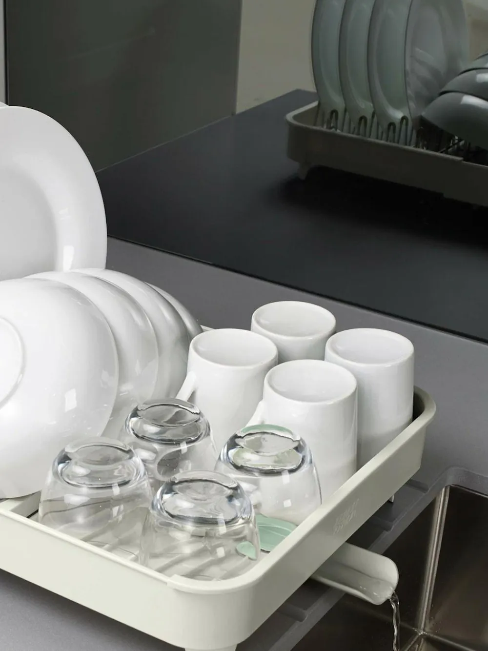 Best Joseph Joseph Light Stone Natural/Sage Green Extend Expandable Dish Rack