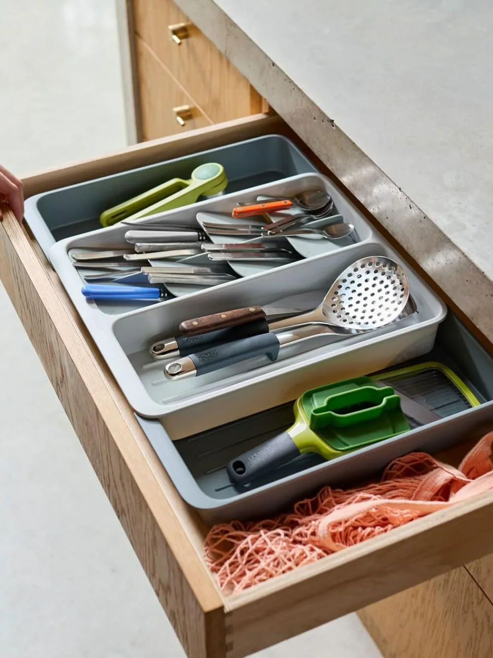 Online Joseph Joseph Light Stone Drawer Store Expanding Tiered Cutlery Utensil And Gadget Tray