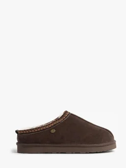 Best Just Sheepskin Mens Miles Slippers Brown