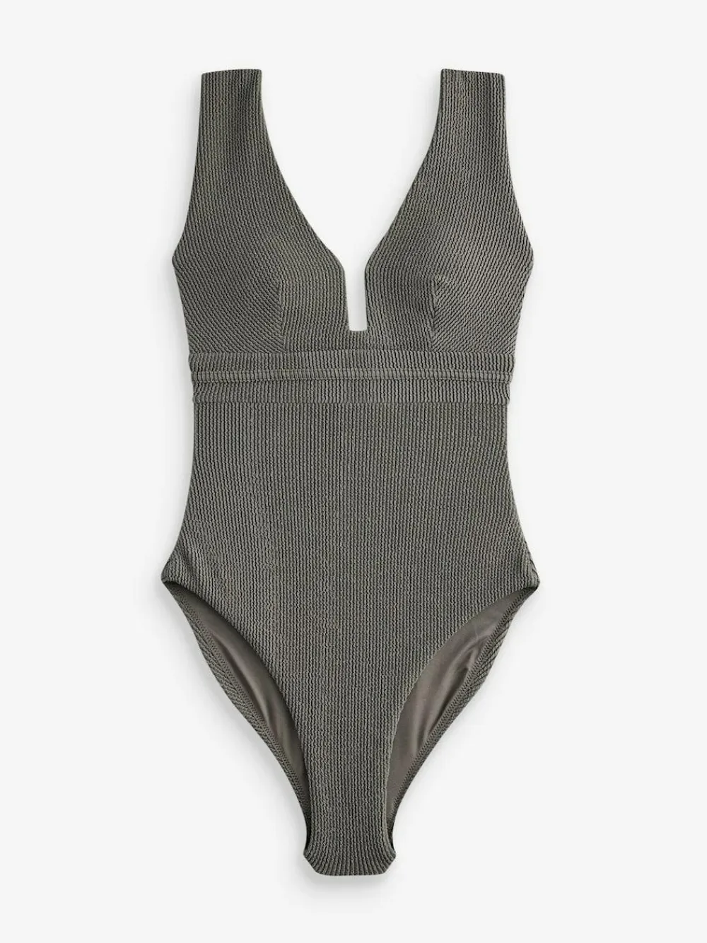 Discount Next Khaki Green Glitter Plunge Shaping Tummy Control Swimsuit