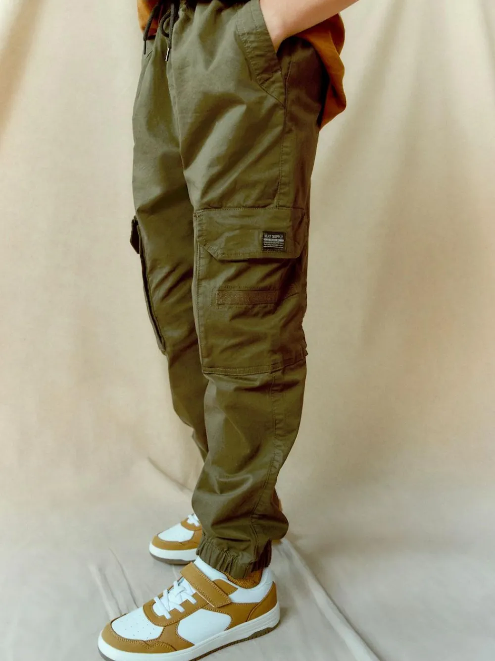 Next Khaki Green Loose Fit Cargo Trousers (3-16yrs)