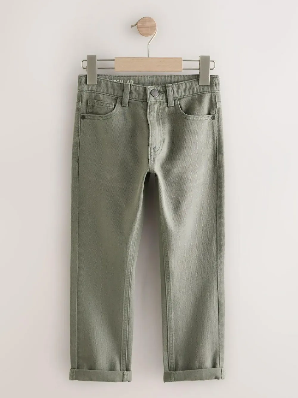Next Khaki Green Regular Fit Stretch Jeans (3-17yrs)^BOY Jeans|Jeans