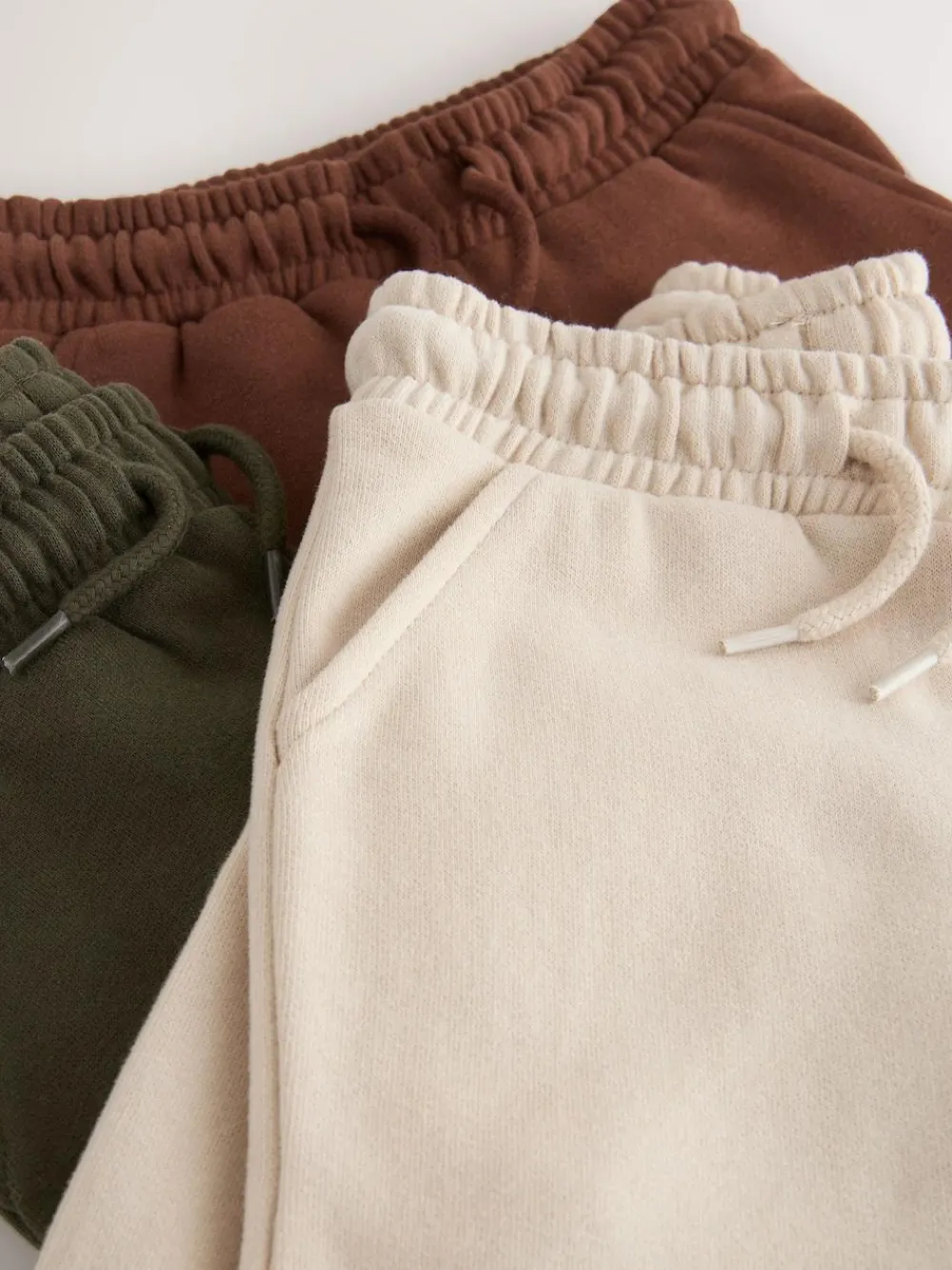 Discount Next Soft Touch Joggers 3 Pack (3mths-7yrs) Khaki Green/ Rust Brown/ Ecru