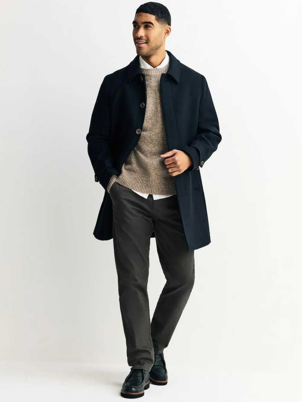 New Next Khaki Green Slim Fit Stretch Chinos Trousers