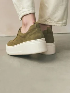 Next Slip On Signature Leather Chunky Wedge Platform Trainers^Women Sneakers