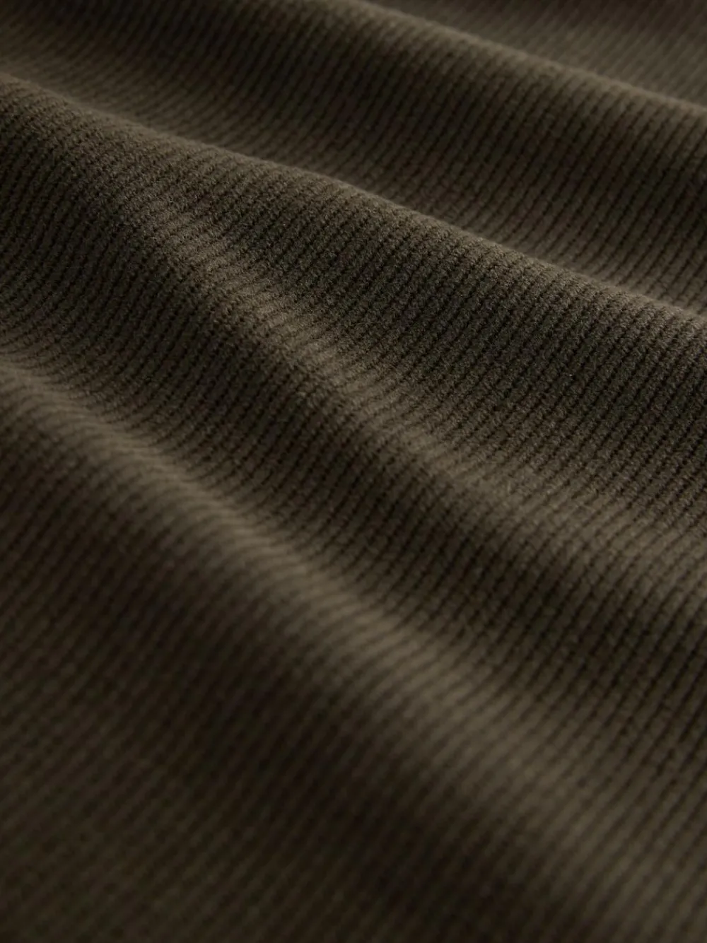 Clearance Next Soft Rib Texture Quarter Zip Neck Fleece Khaki Green
