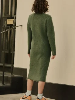 Next Super Soft V-Neck Midi Dress With Wool^Women Dresses|Midi Dresses