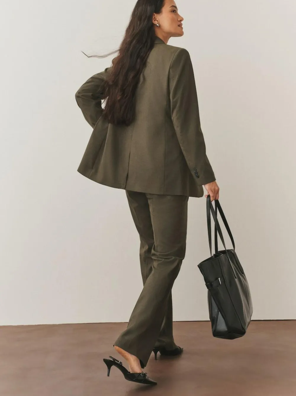 Clearance Next Khaki Green Tailored Single Breasted Blazer With Wool