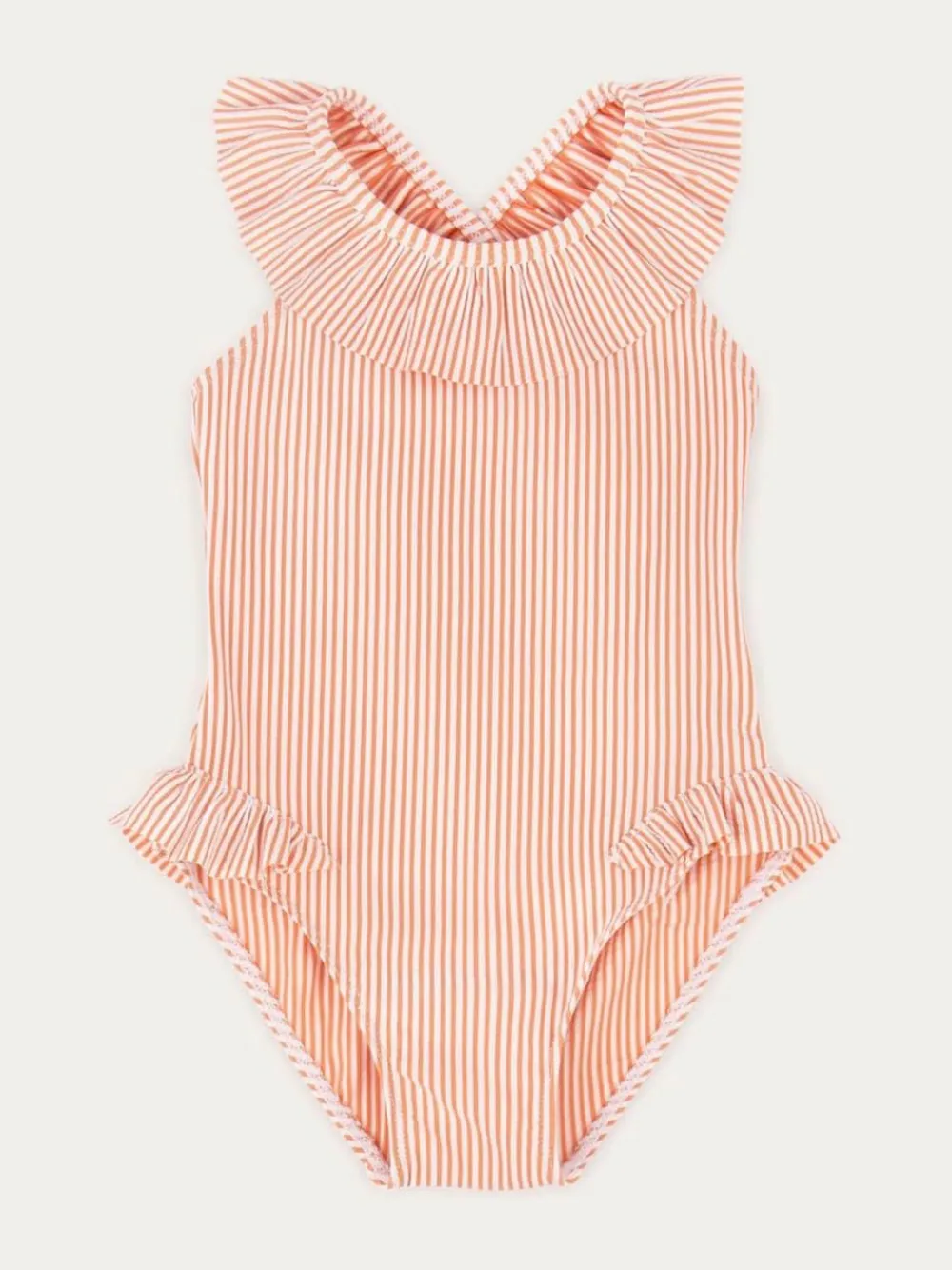 Mori KIDLY By Pink Seersucker Frilled Swimsuit^ Swimwear|Swimwear