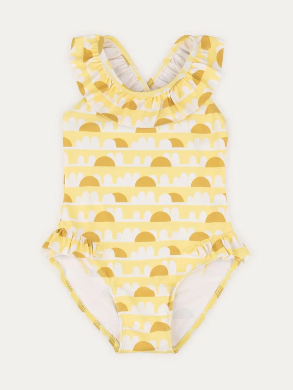 New Mori KIDLY Yellow Frilled Swimsuit