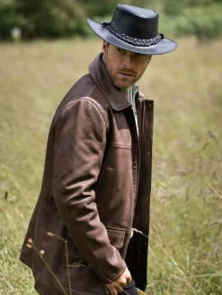 Clearance Lakeland Leather Outback III Australian Style Leather Hat Black