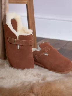 Lakeland Leather Brown Unisex Sheepskin Clog Slippers^ Slippers|Slippers