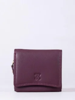 Lakeland Leather Burgundy Small Leather Flapover Purse^Women Purses