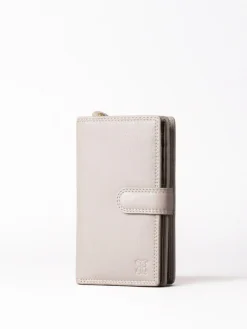 Outlet Lakeland Leather Grey Medium Tab Purse