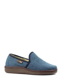 Sale Lazy Dogz Blue Oliver Warm Lined Full Slippers