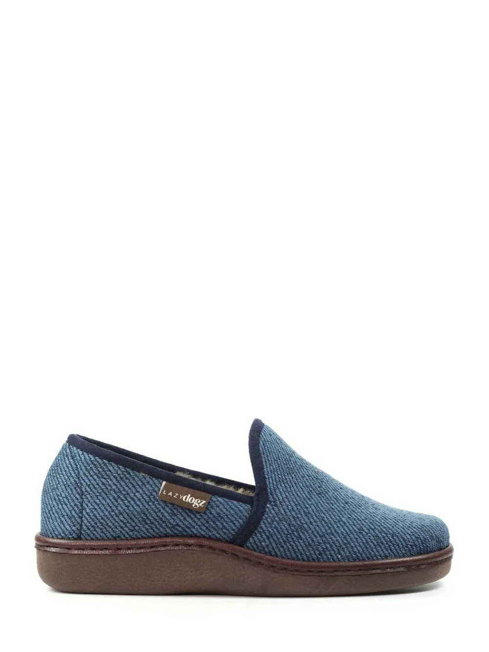 Sale Lazy Dogz Blue Oliver Warm Lined Full Slippers