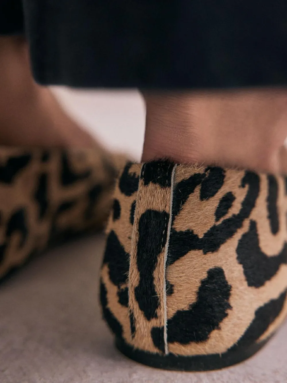 Discount Next Leopard Print Standard/Wide Fit Leather Round Toe Ballerinas