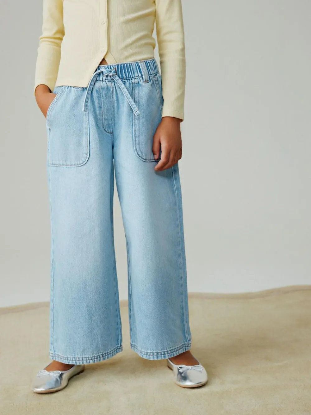 Best Next Light Blue Pullon Wide Leg Jeans (3-16yrs)